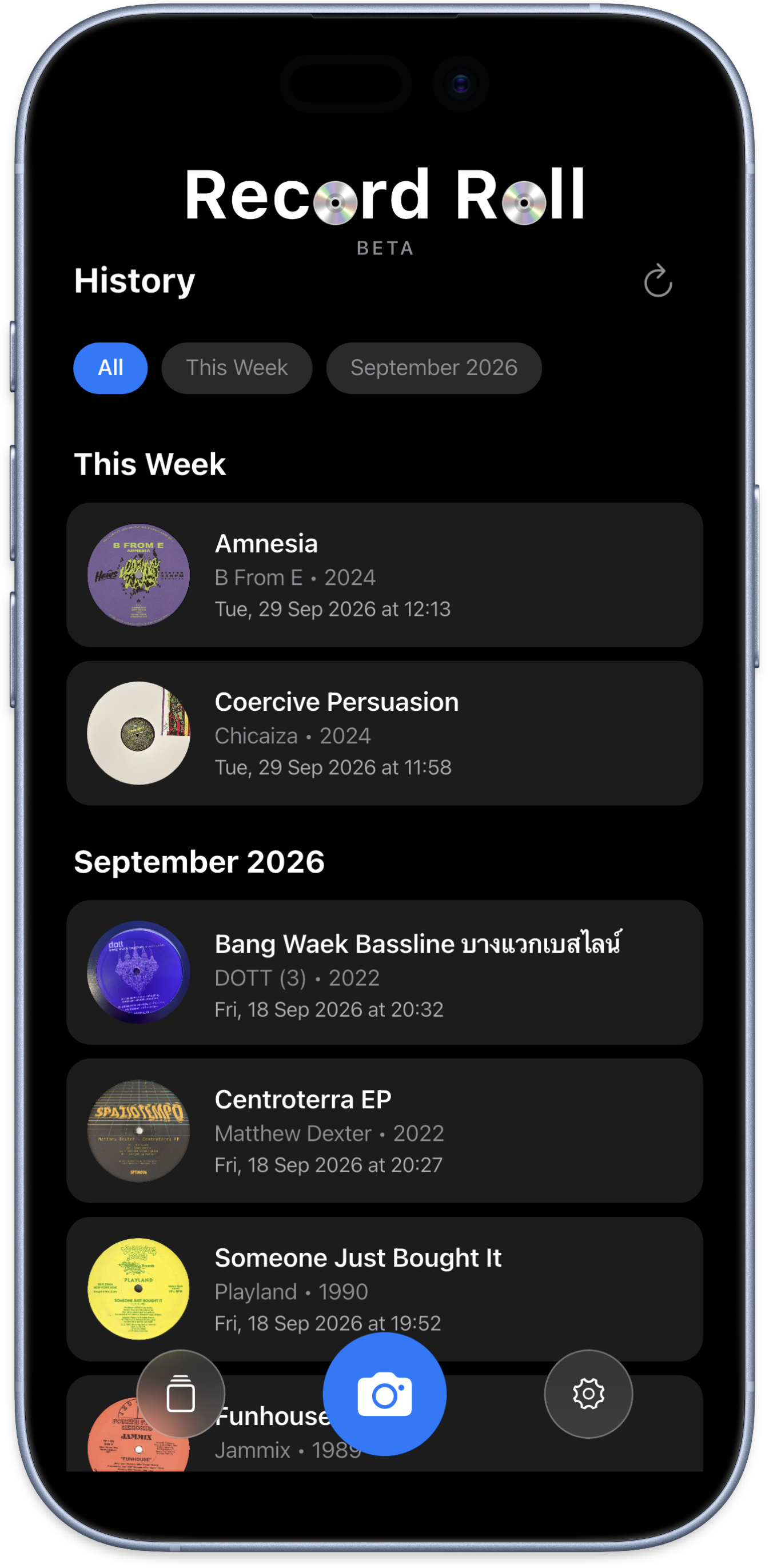 Record Roll — search history